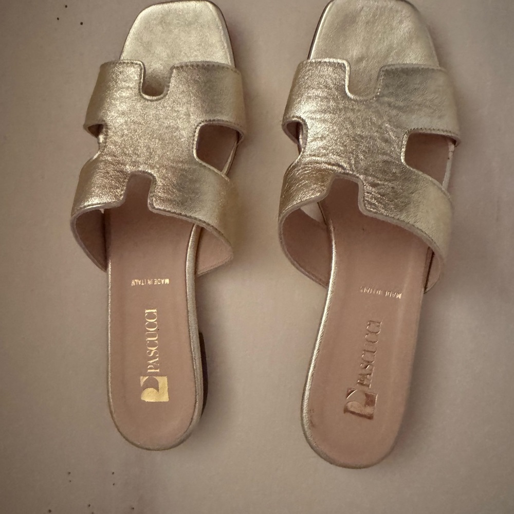 Gold Women's Slide Sandals